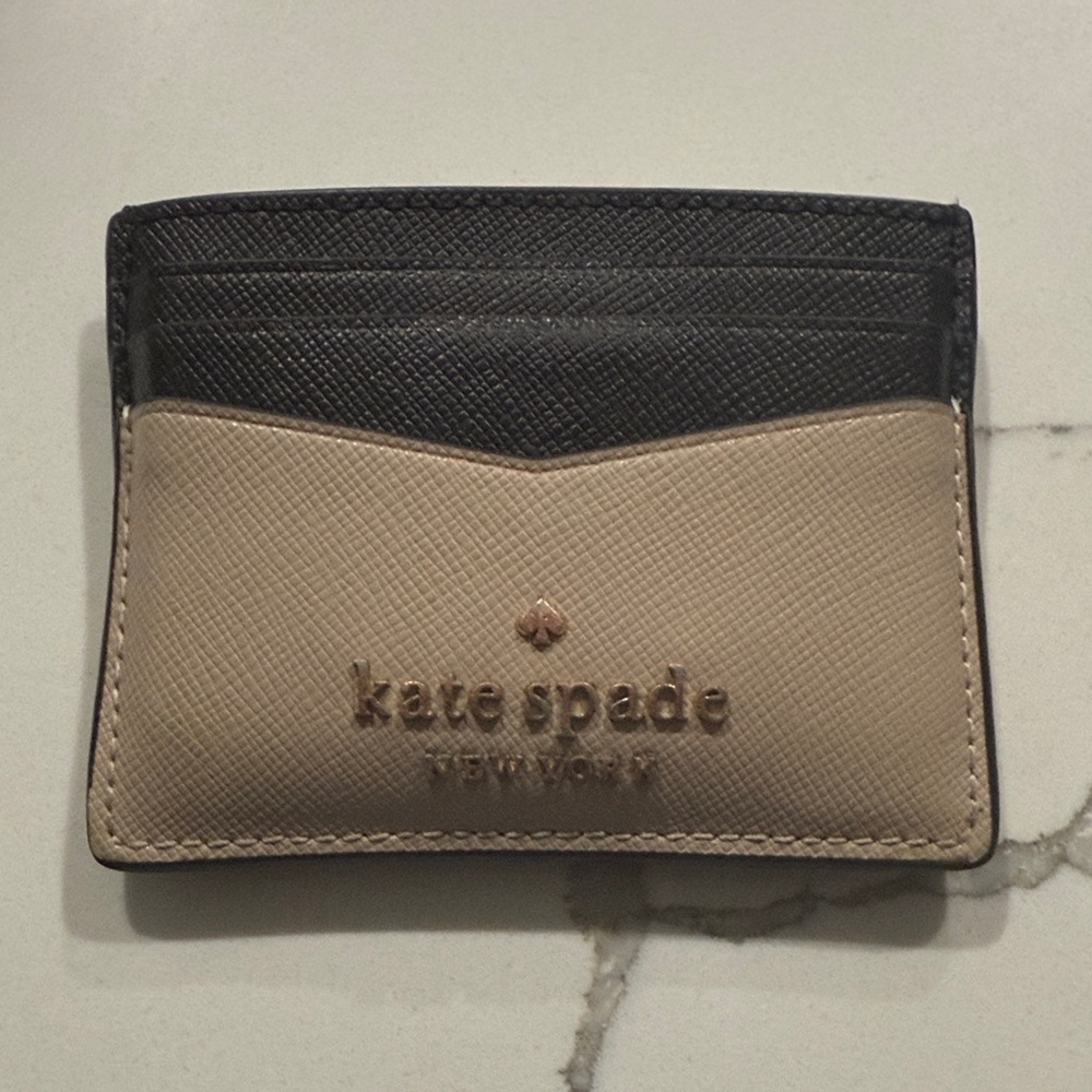 Kate Spade Black and Beige Card Holder